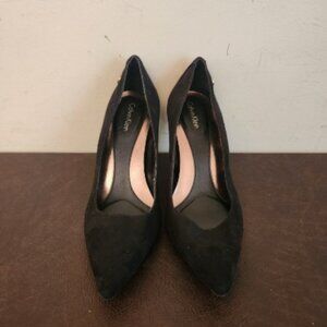 CALVIN KLEIN WOMENS'S SUEDE BLACK DRESS SHOES SIZE 6